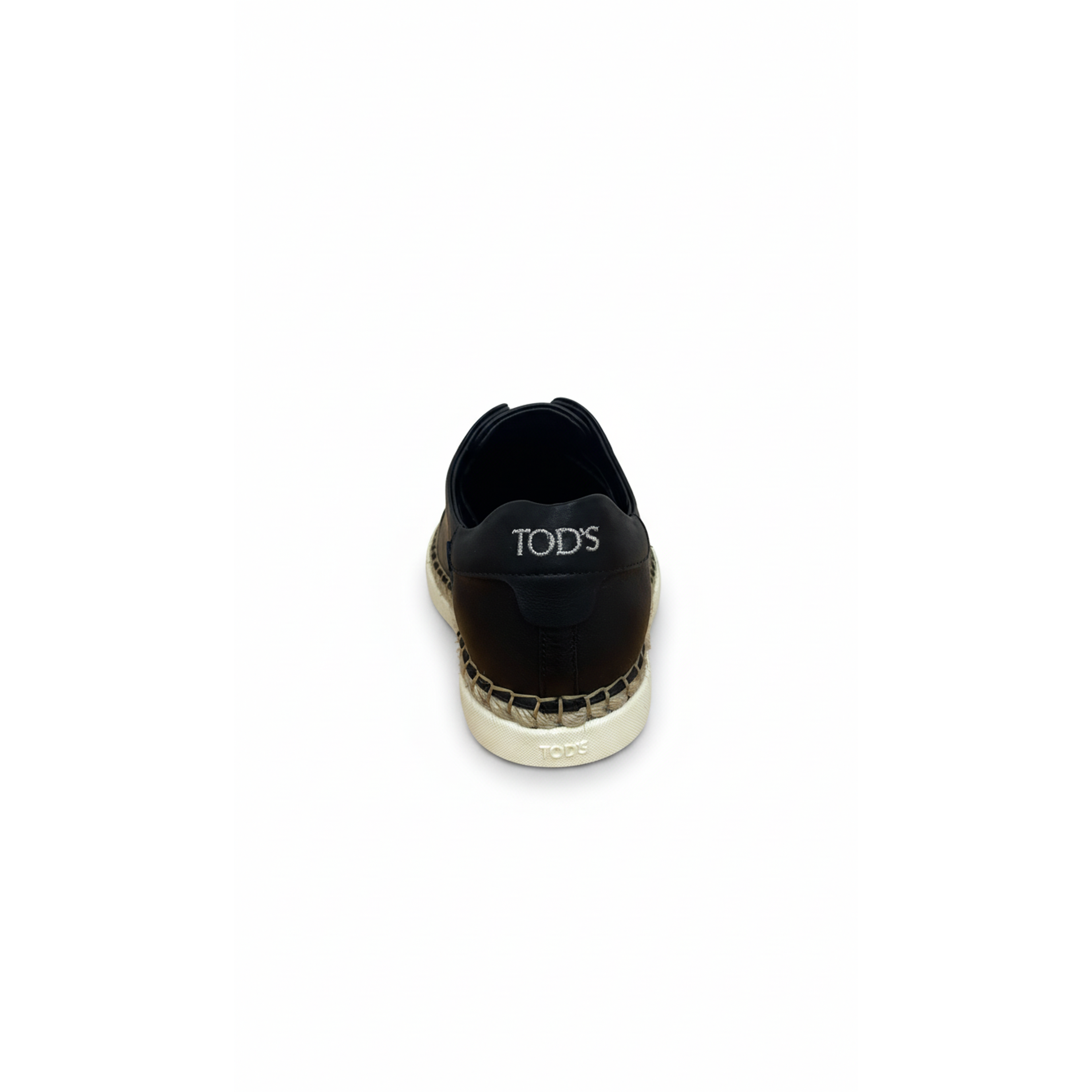 Tods Leather Low-Top Clean-Lined Sneakers Black