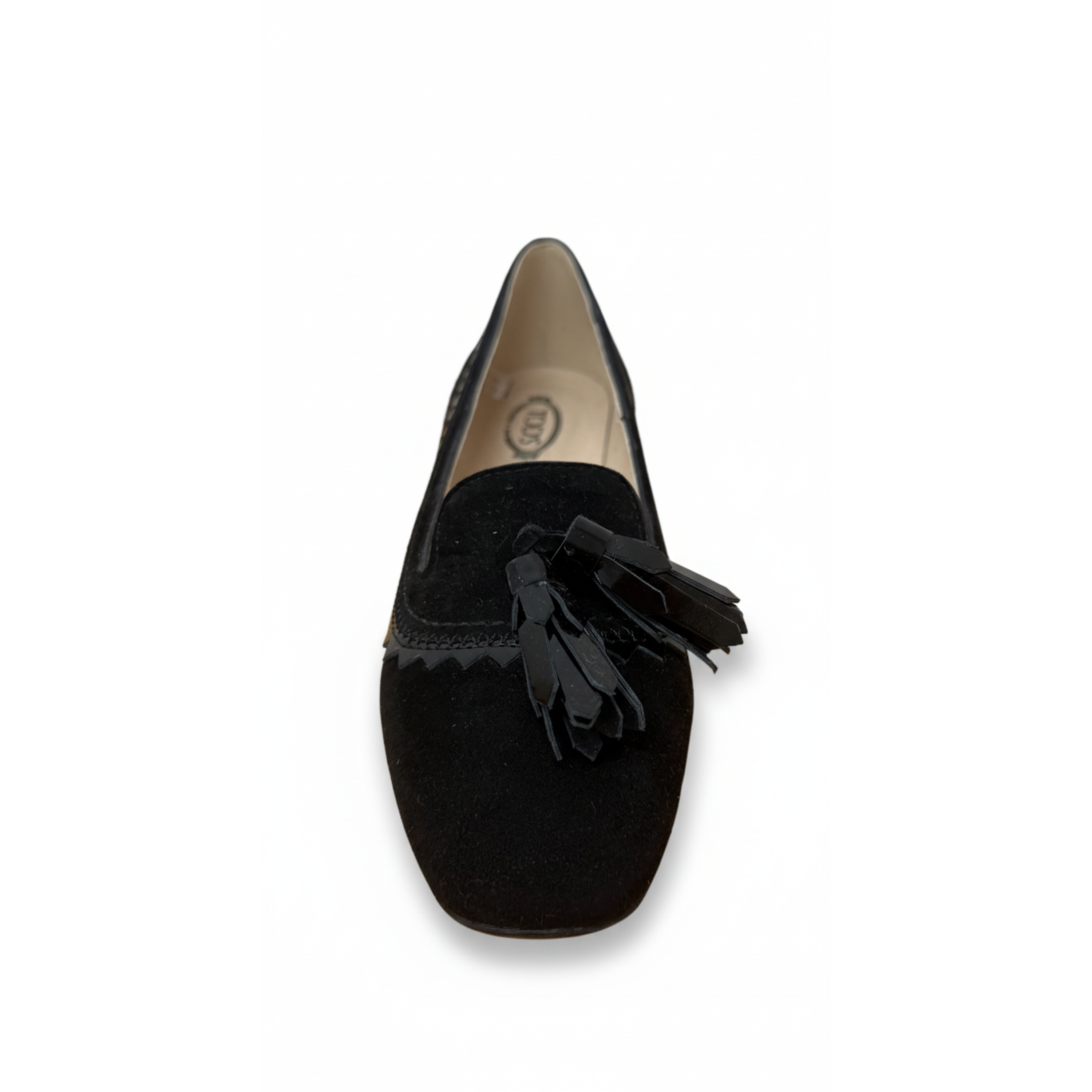Tods Smooth Leather T-Logo Ballerinas in Black