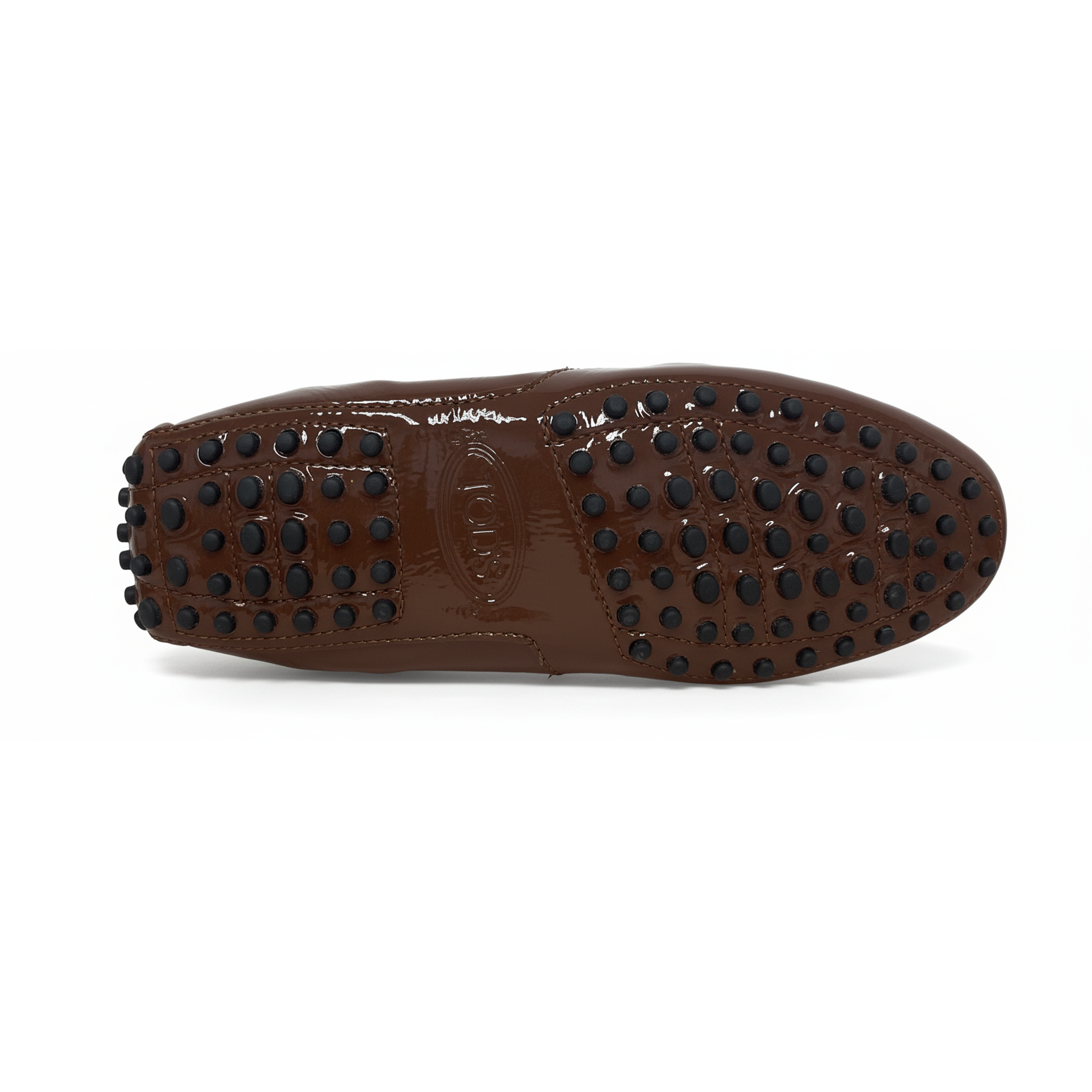 Tods Polished Leather Loafers in Mahogany