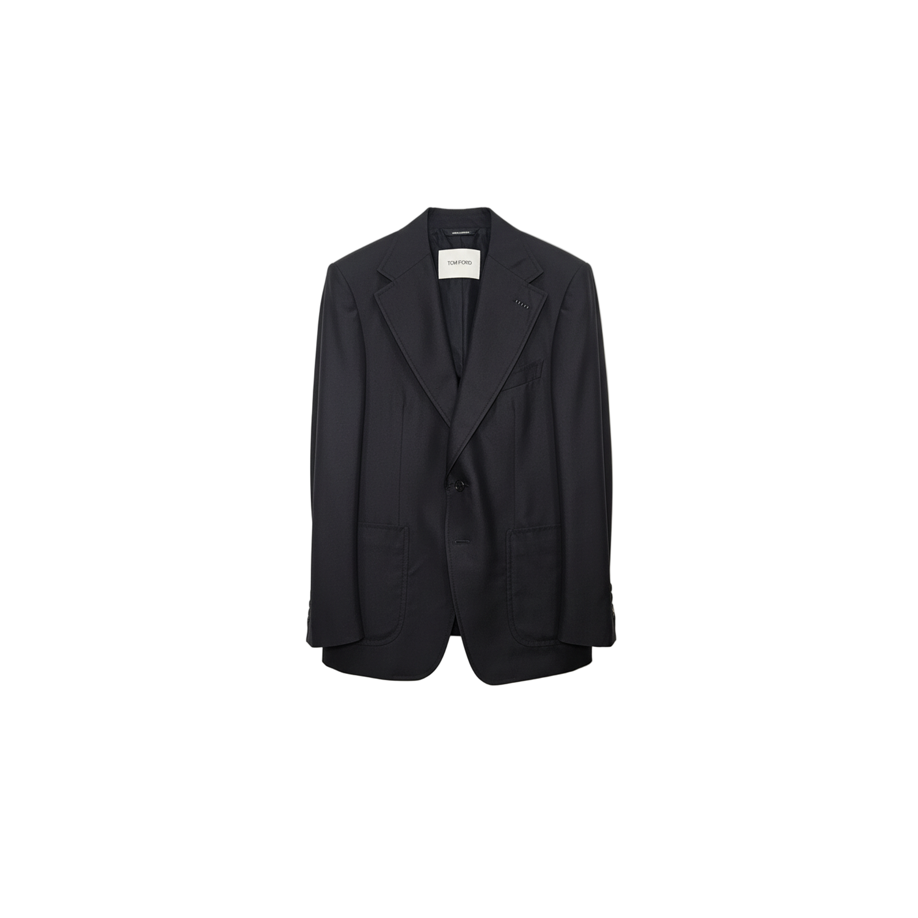 Tom Ford Silk Two-Button Patch Pocket Black Blazer