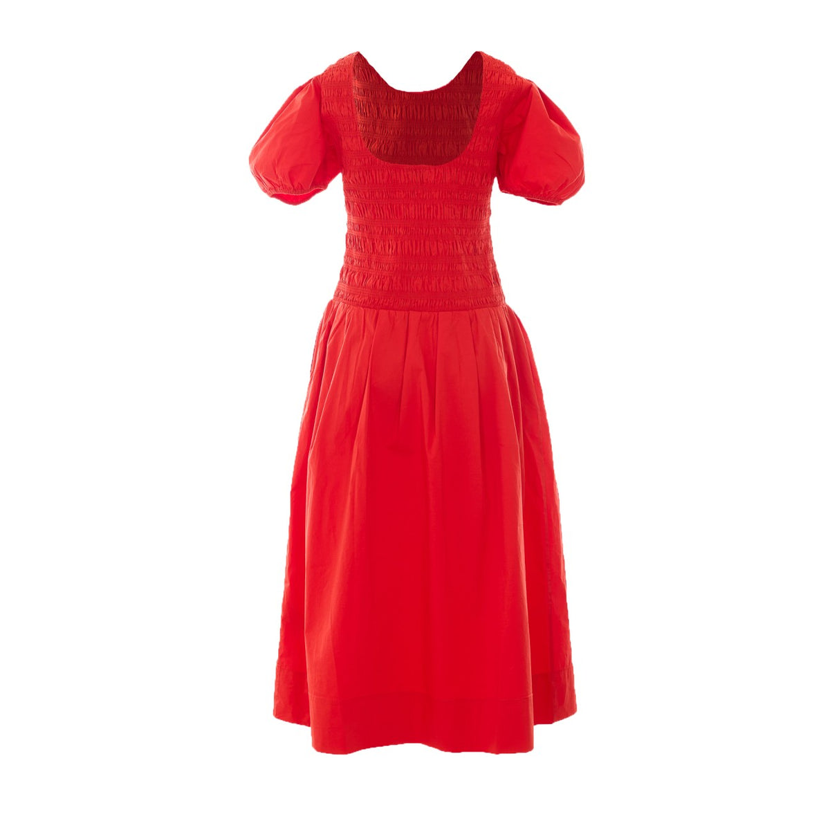 Ganni Women Dress In Smocked Cotton