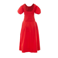 Ganni Women Dress In Smocked Cotton