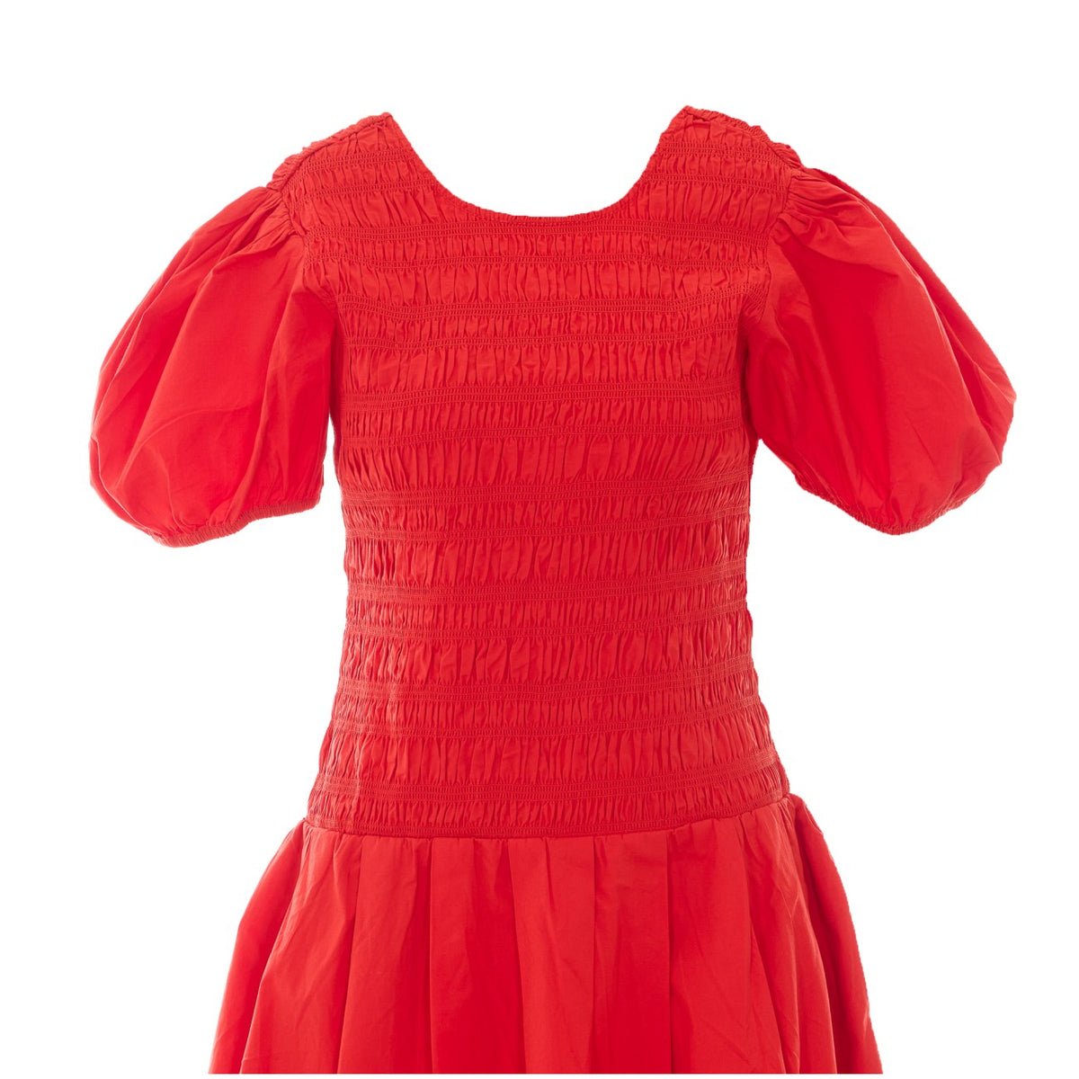Ganni Women Dress In Smocked Cotton