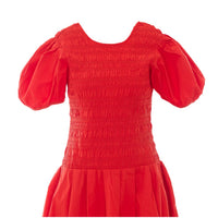 Ganni Women Dress In Smocked Cotton