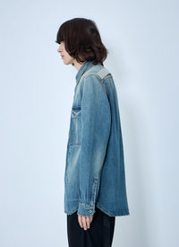 Rick Owens Drkshdw Men Denim Overshirt Jacket
