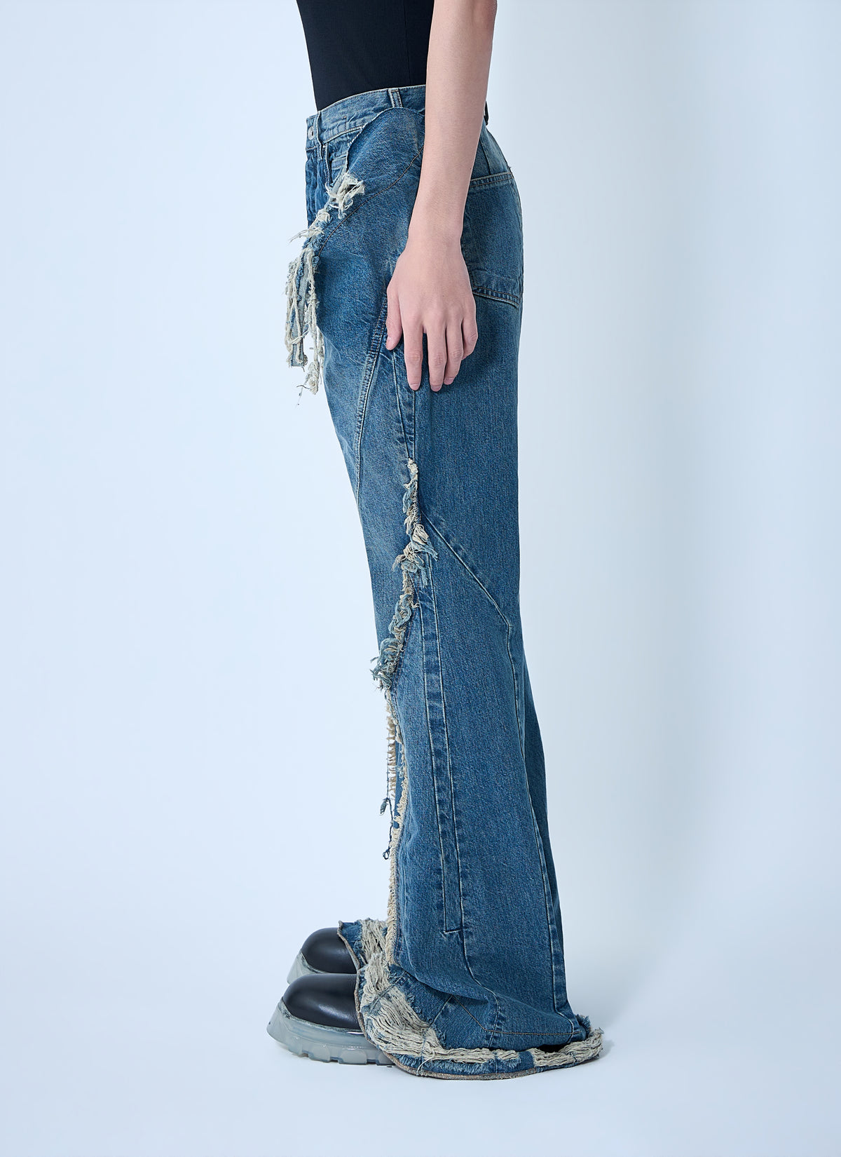 Rick Owens Drkshdw Men Slivered Bootcut Jeans