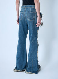 Rick Owens Drkshdw Men Slivered Bootcut Jeans