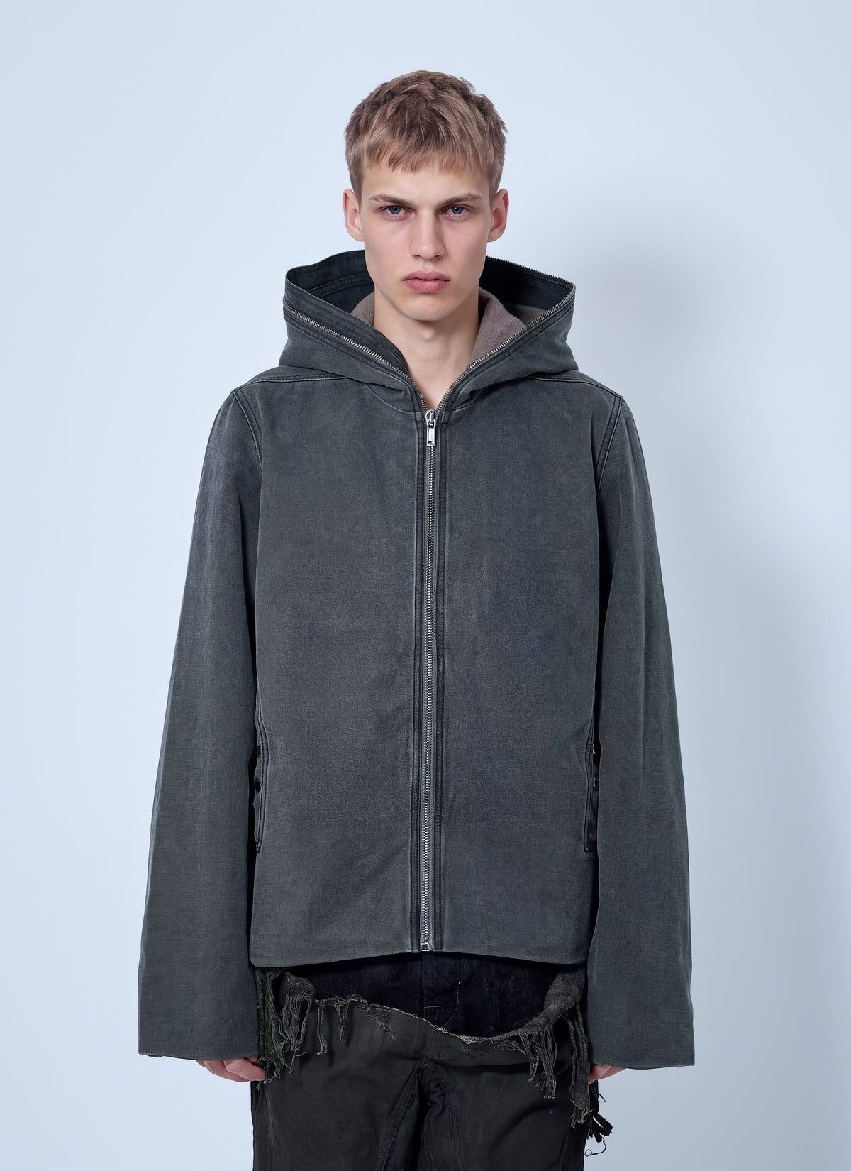 Rick Owens DRKSHDW Rick Owens Drkshdw Men Zip-Up Hooded Jacket