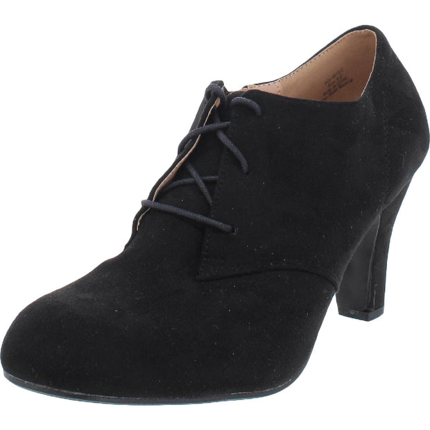 Leona Womens Faux Suede Lace Up Booties