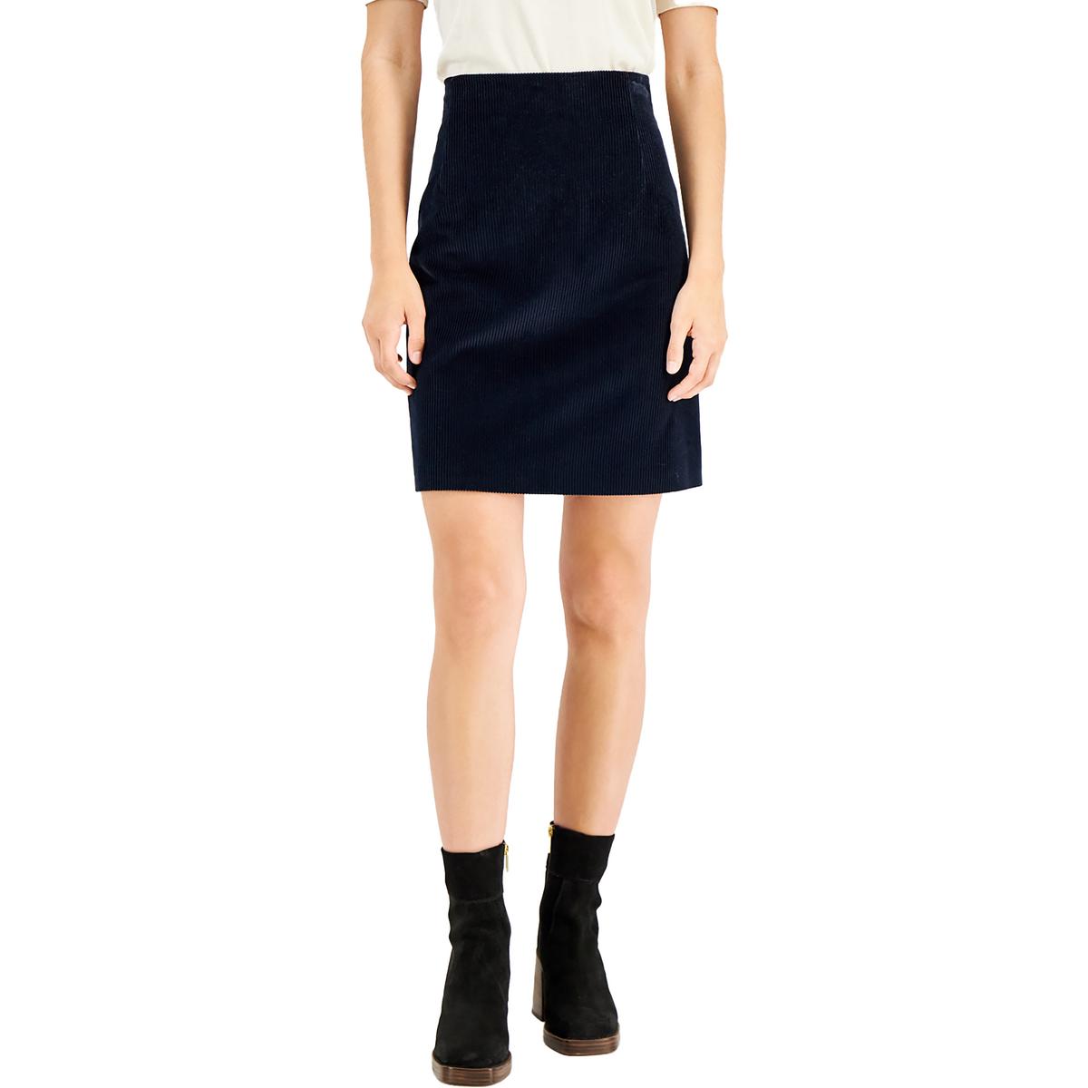 Womens Corduroy Short Mini Skirt Regular 0 (XS) Navy