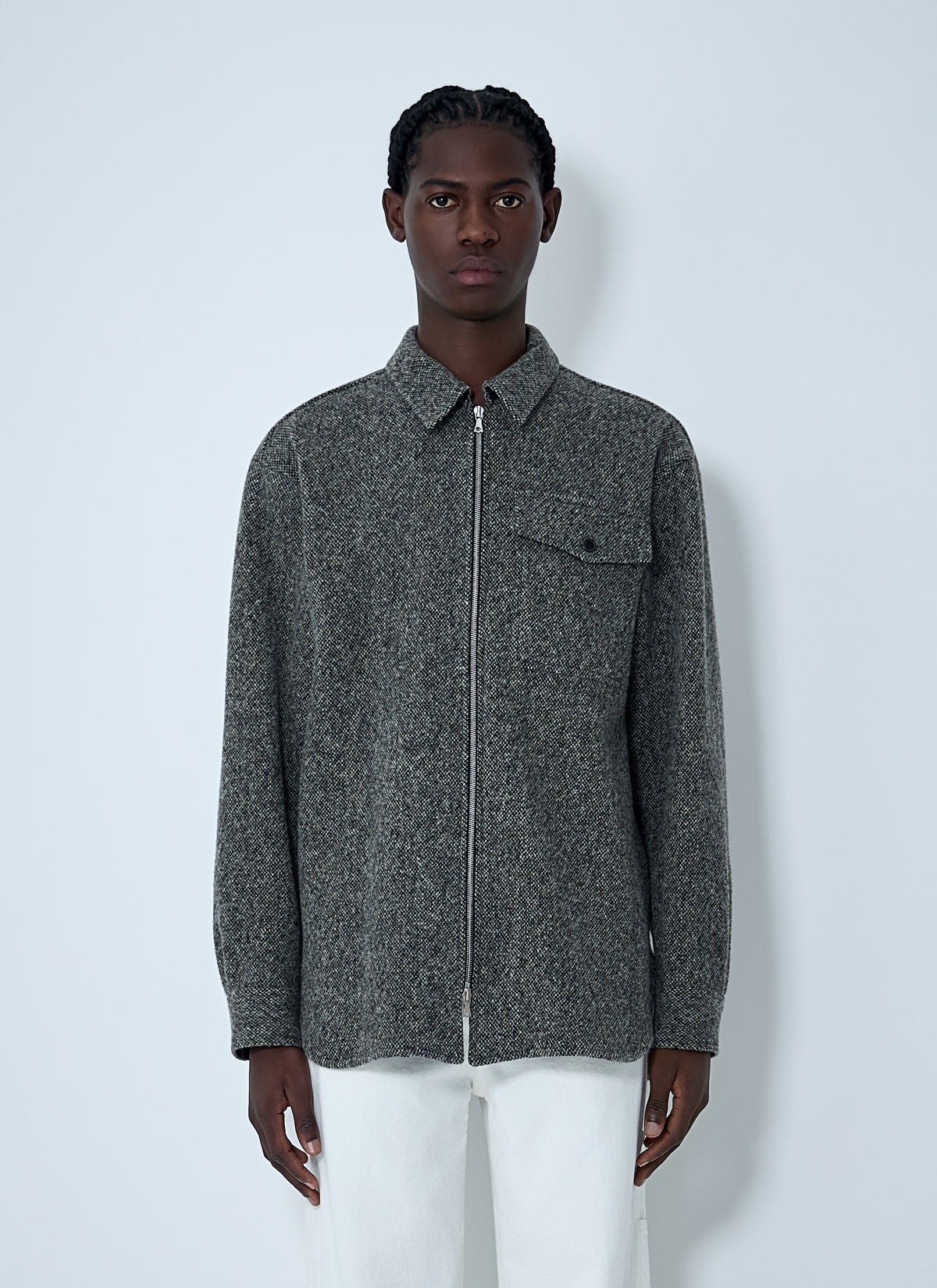 Dries Van Noten Men Herringbone Zip Jacket