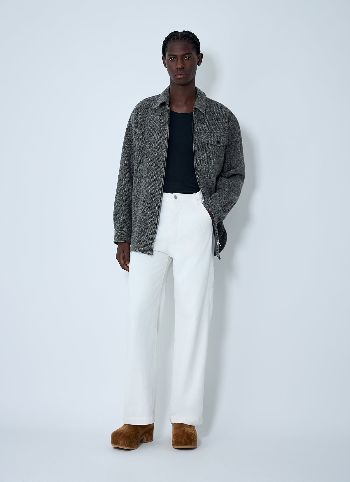 Dries Van Noten Men Herringbone Zip Jacket