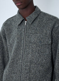Dries Van Noten Men Herringbone Zip Jacket