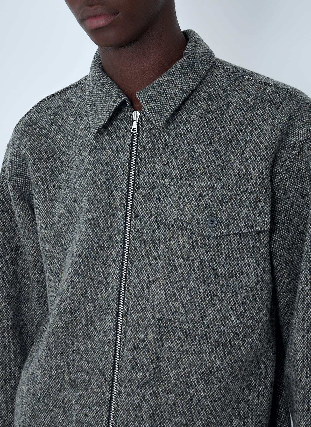 Dries Van Noten Men Herringbone Zip Jacket