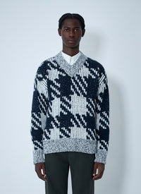 Dries Van Noten Men Check Wool-Blend Sweater