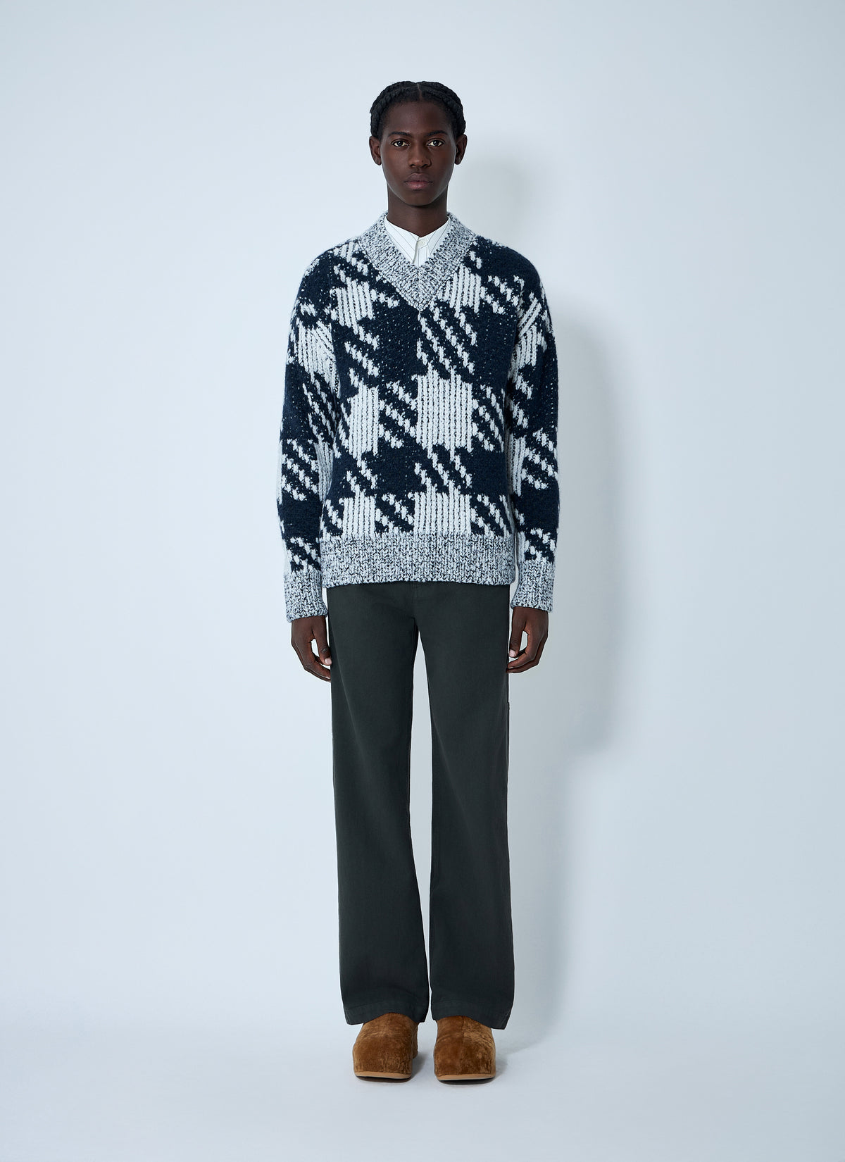 Dries Van Noten Men Check Wool-Blend Sweater
