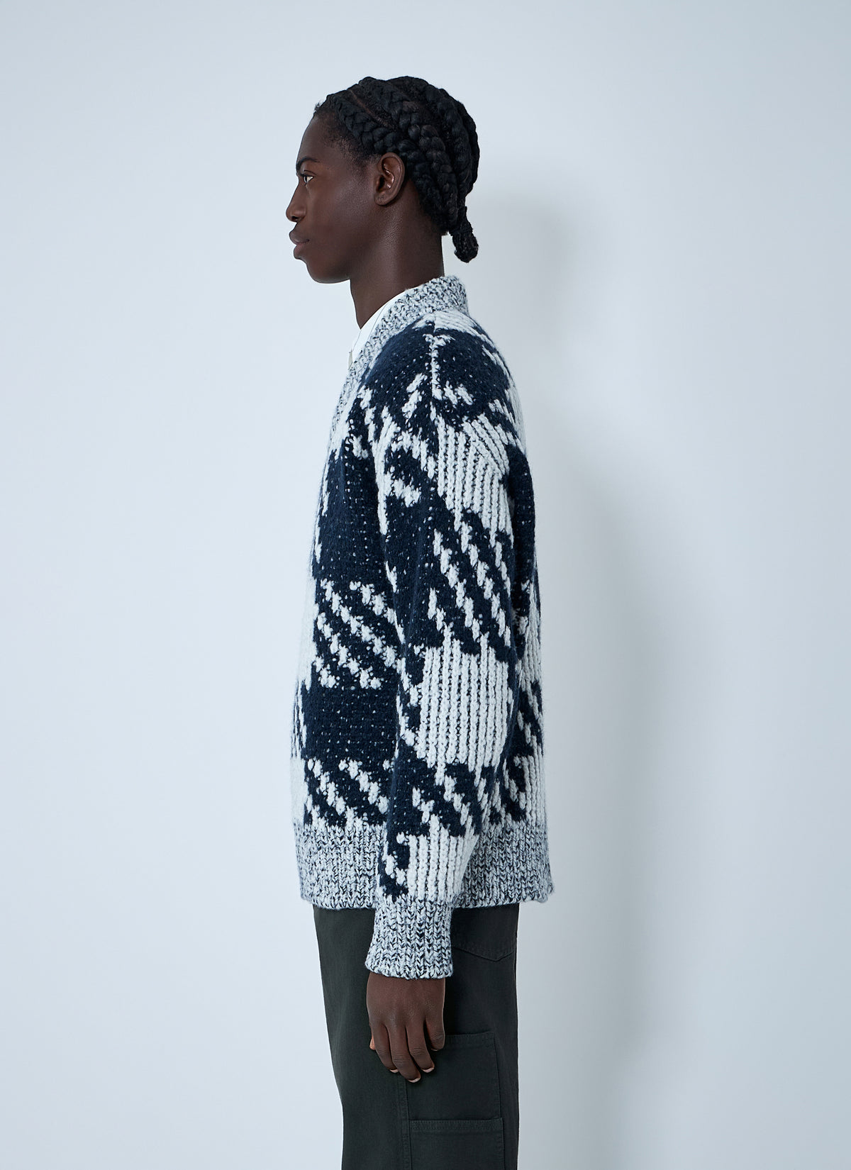 Dries Van Noten Men Check Wool-Blend Sweater