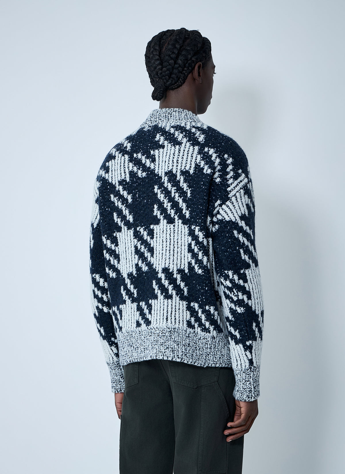 Dries Van Noten Men Check Wool-Blend Sweater