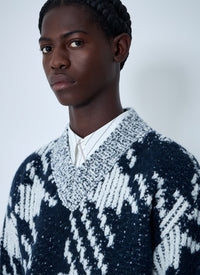 Dries Van Noten Men Check Wool-Blend Sweater