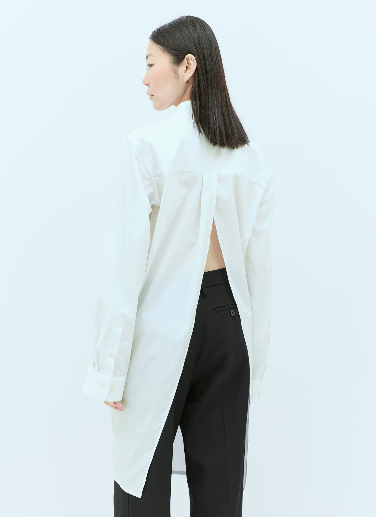 Dries Van Noten Women Open-Rear Poplin Shirt