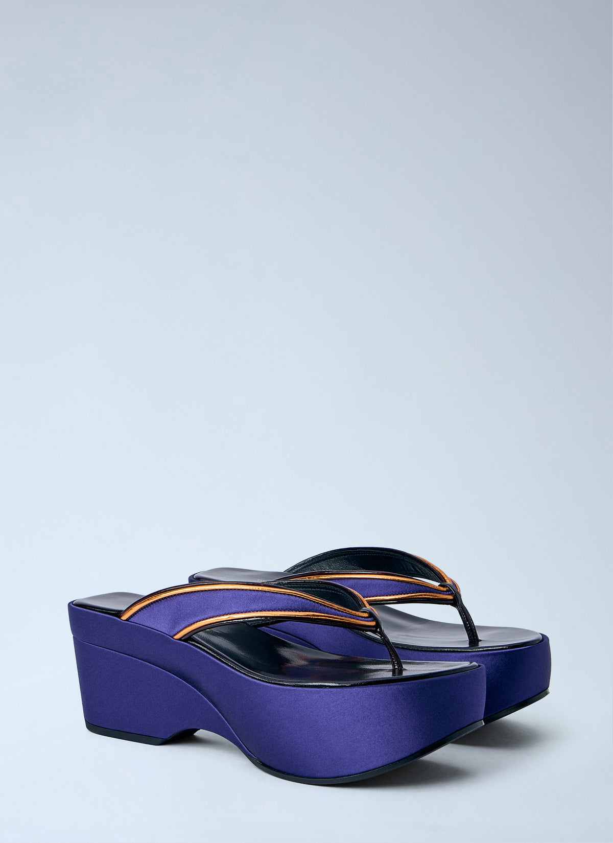Dries Van Noten Women Satin Platform Thong Sandals
