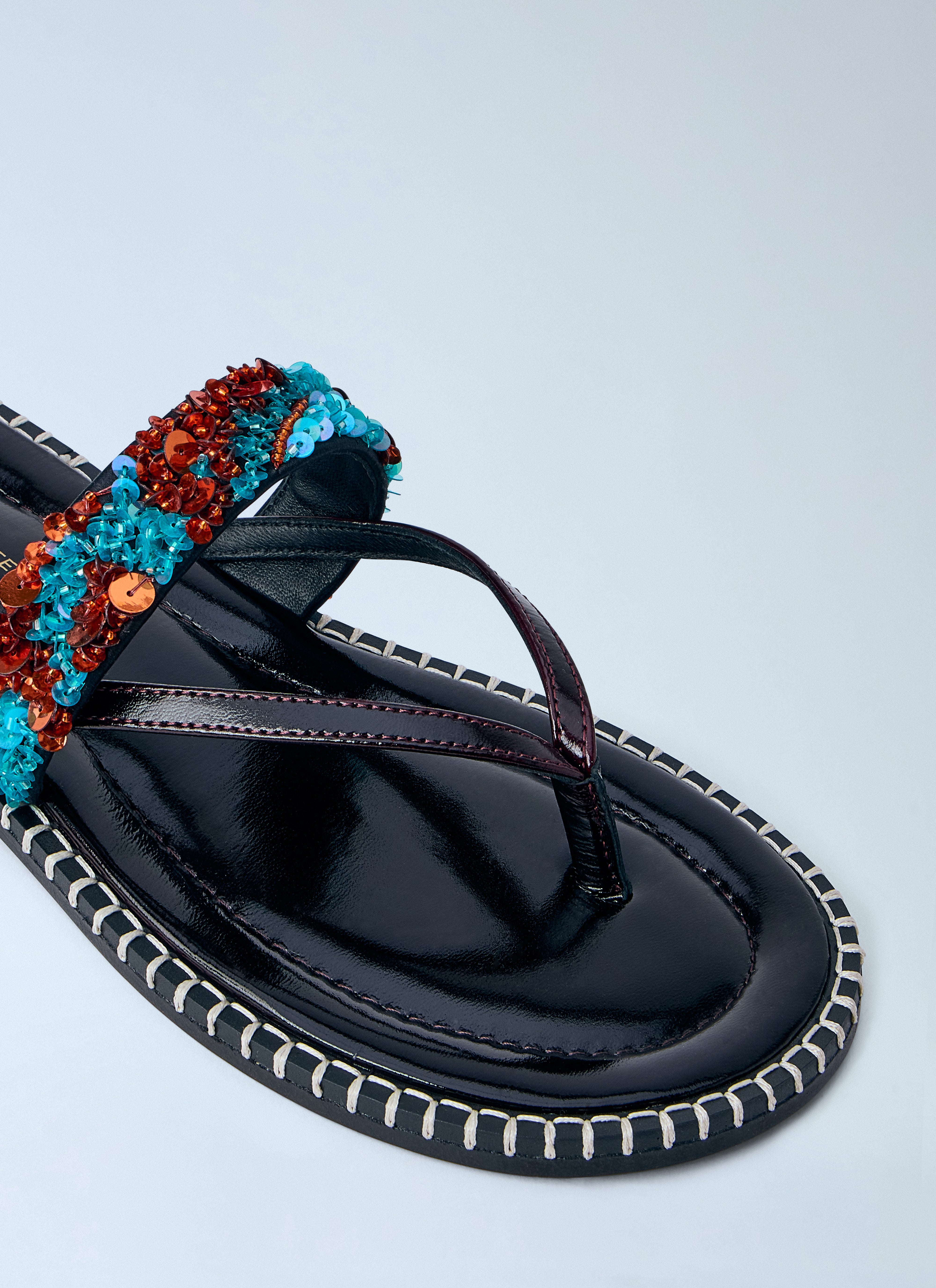 Dries Van Noten Women Embellished Whipstitched Leather Sandals
