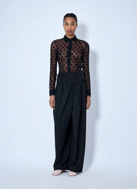 Dries Van Noten Women Polka-Dot Cotton-Blend Tulle Shirt