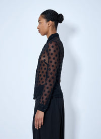 Dries Van Noten Women Polka-Dot Cotton-Blend Tulle Shirt