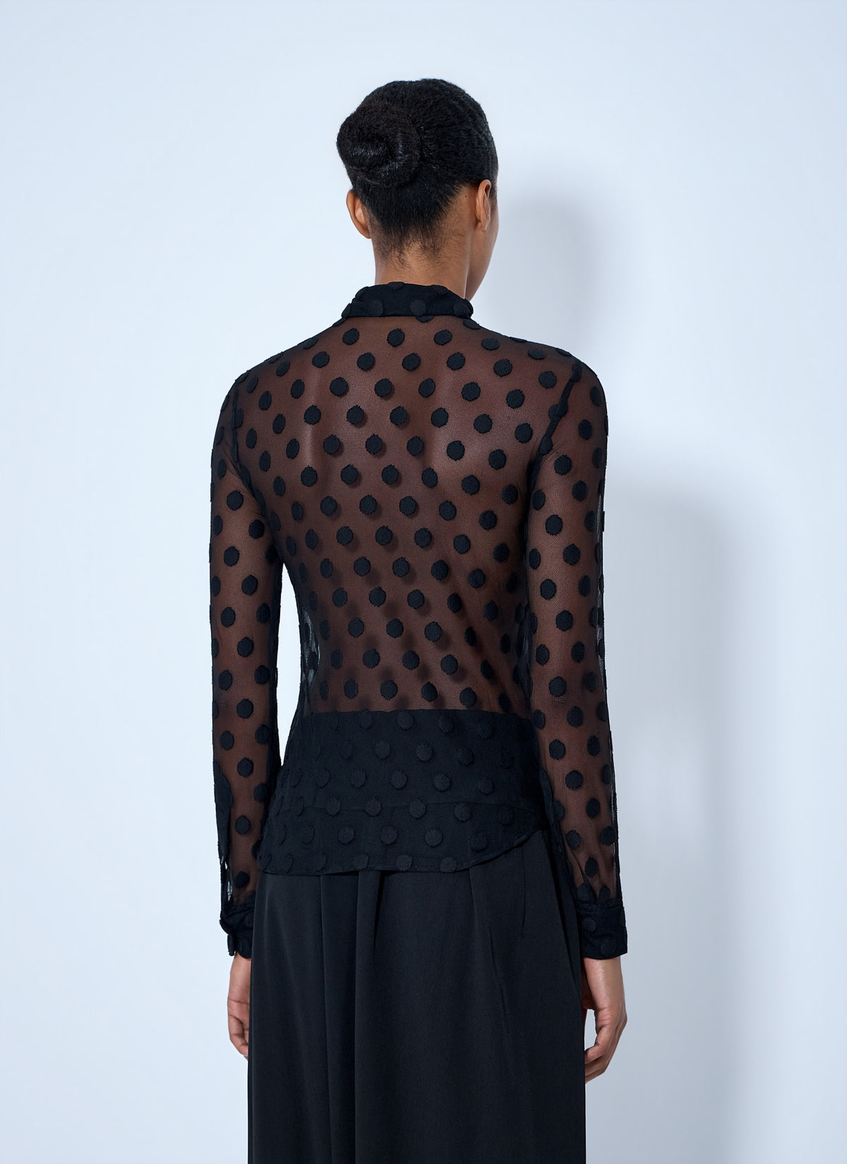Dries Van Noten Women Polka-Dot Cotton-Blend Tulle Shirt