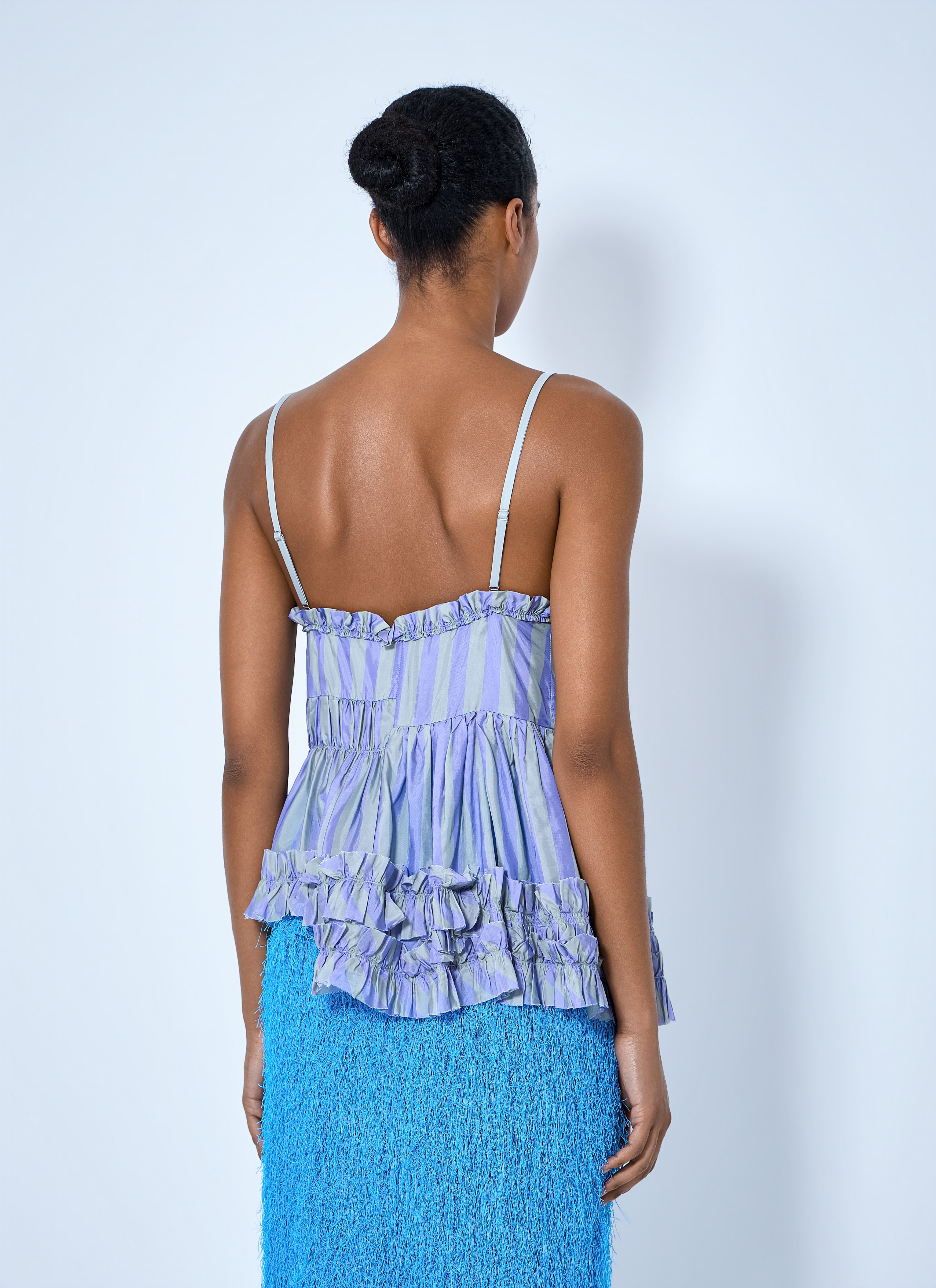 Dries Van Noten Women Cemil Striped Ruffled Satin Camisole – Bluefly