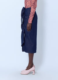 Dries Van Noten Women Sinas Ruffle Denim Midi Skirt