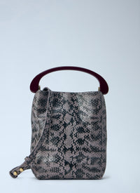 Dries Van Noten Dries Van Noten Women Snake-Embossed Leather Top Handle Bag