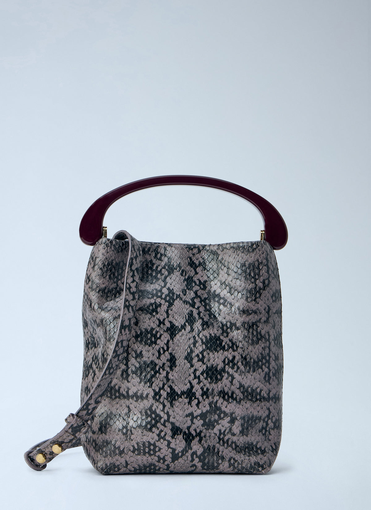 Dries Van Noten Dries Van Noten Women Snake-Embossed Leather Top Handle Bag