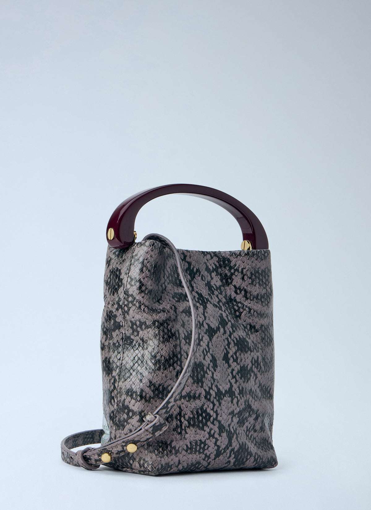 Dries Van Noten Dries Van Noten Women Snake-Embossed Leather Top Handle Bag