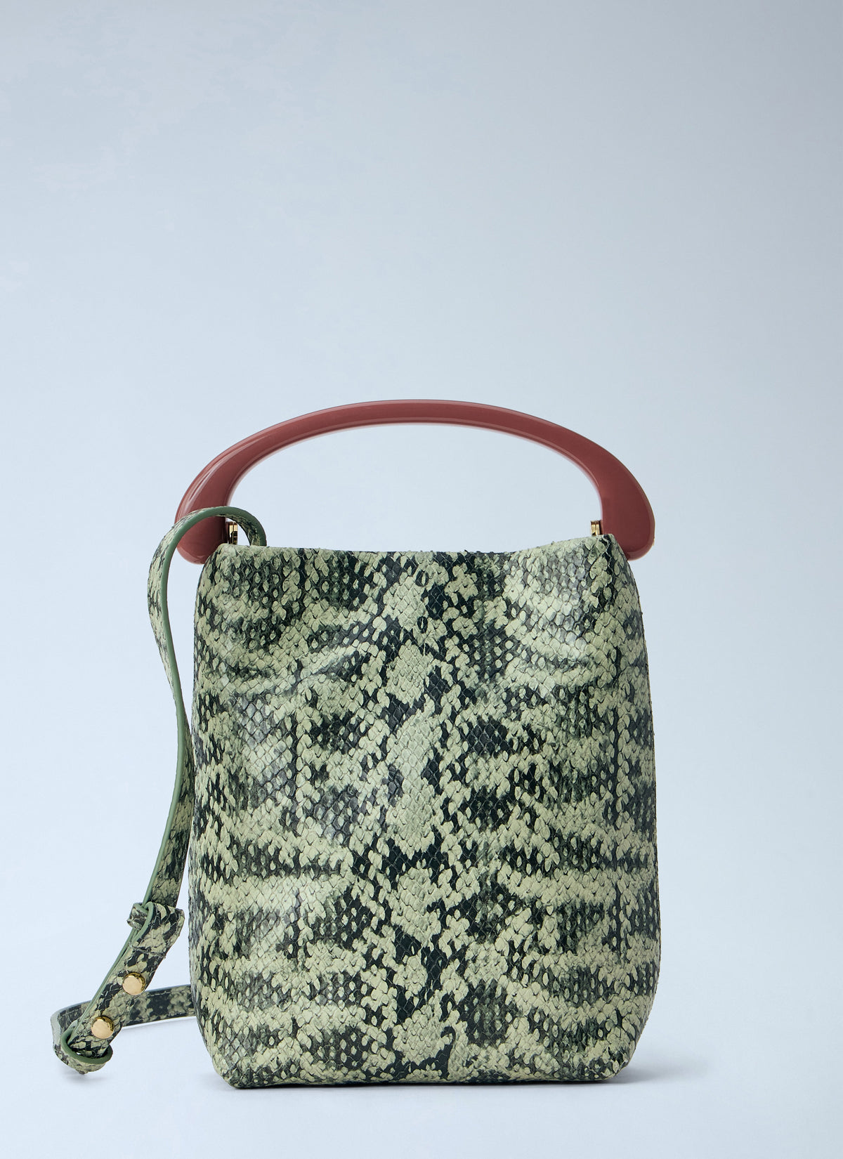 Dries Van Noten Dries Van Noten Women Snake-Embossed Leather Top Handle Bag