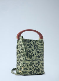 Dries Van Noten Dries Van Noten Women Snake-Embossed Leather Top Handle Bag