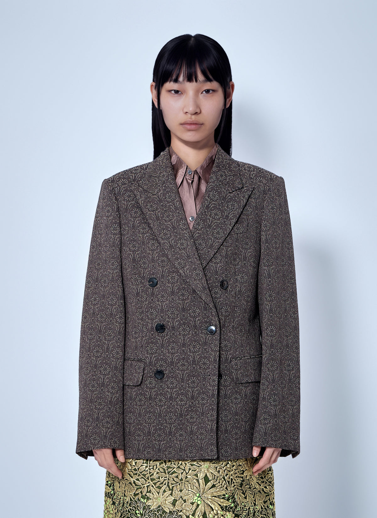 Dries Van Noten Women Double-Breasted Patterned Blazer