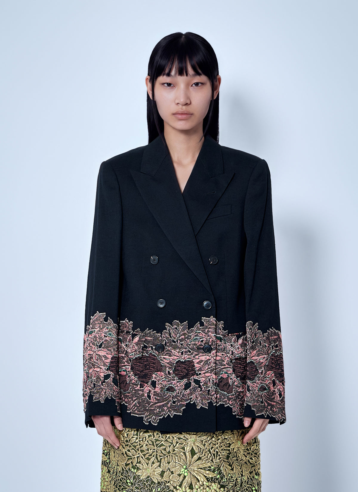 Dries Van Noten Women Embroidered Double-Breasted Blazer