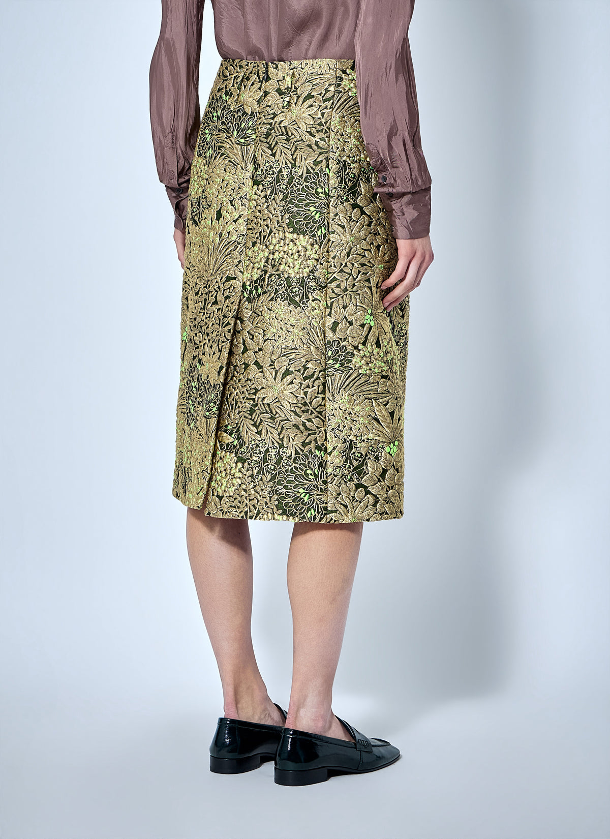 Dries Van Noten Women Floral Jacquard A-Line Midi Skirt