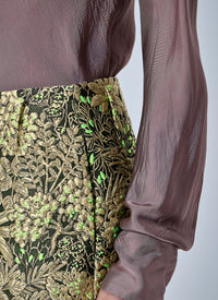 Dries Van Noten Women Floral Jacquard A-Line Midi Skirt