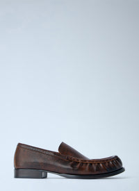 Dries Van Noten Women Pebbled Leather Loafers