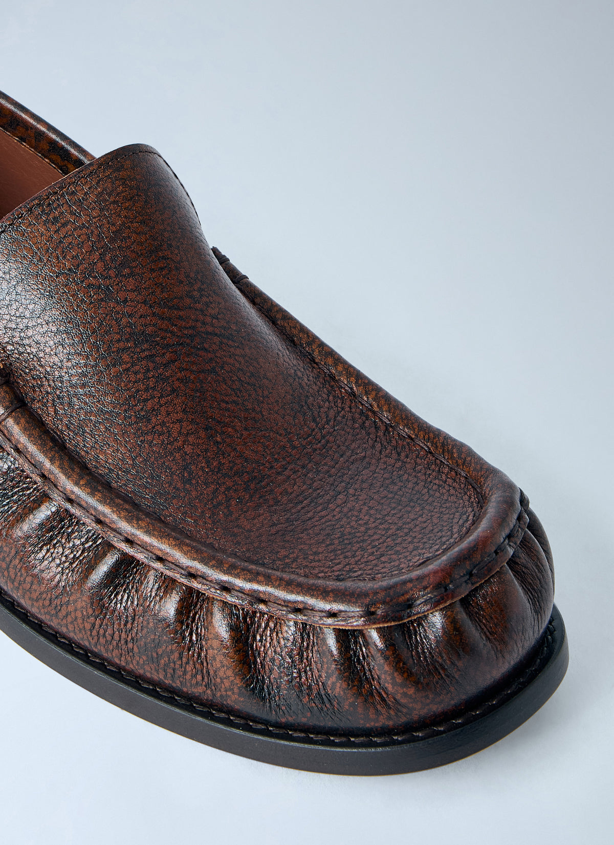 Dries Van Noten Women Pebbled Leather Loafers