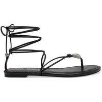Amille Womens Faux Leather Ankle Tie Strappy Sandals