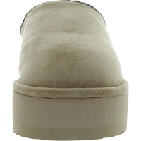 Elyse Womens Faux Fur Lined Platform Scuff Slippers
