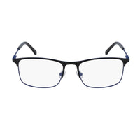 Lacoste Eyeglasses Rectangle Full Rim, Matte Black/Blue Frame and Clear Demo Lenses Lens L2252001