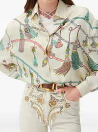 Versace Women Printed Silk Twill Shirt Hangin` Out Print
