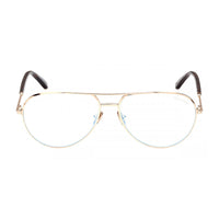 Tom Ford Tom Ford Eyeglasses Aviator Full Rim, Shiny Rose Gold Frame and Clear Blue Light Block Lenses Lens FT5829-B028