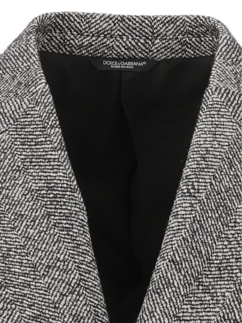 Dolce & Gabbana Men Double-Breasted Herringbone Coat