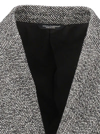 Dolce & Gabbana Men Double-Breasted Herringbone Coat
