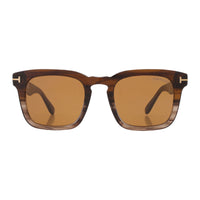 Tom Ford Sunglasses Square Full Rim, Coloured Havana Frame and Brown Lens FT075155E